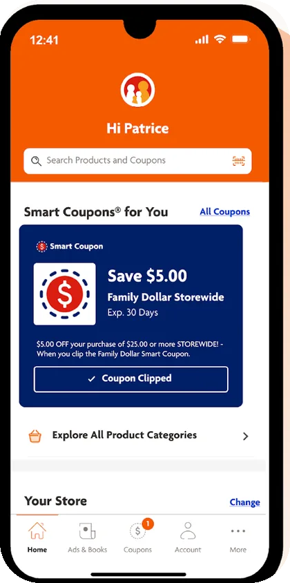Family Dollar app — Lists: Repeat trips, planned in advance